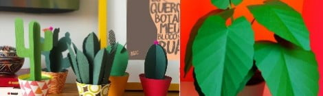 Plantas de papel na decoração