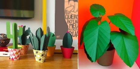 Plantas de papel na decoração