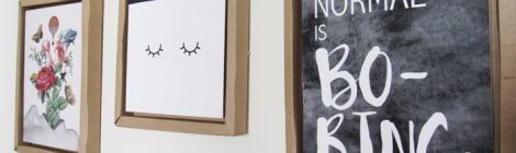 Quadros de papelão na decoração da casa