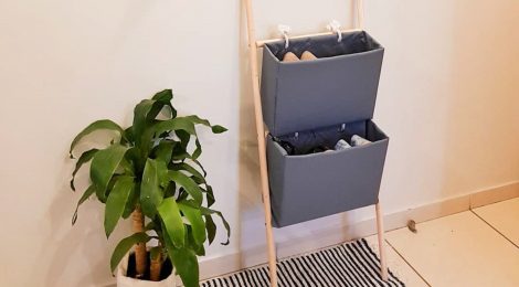Sapateira com caixa de papelão - DIY