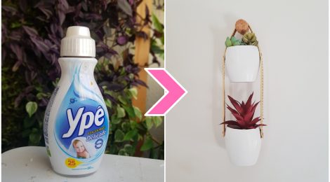 Vaso feito com embalagem de amaciante