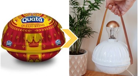 Luminária feita com lata de queijo