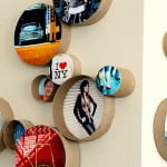 DIY: mural de fotos com rolos de papel