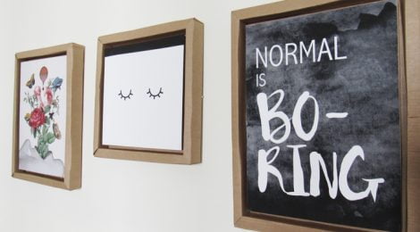 Quadros de papelão na decoração da casa