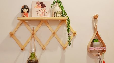 Como fazer um cabideiro com prateleira - DIY