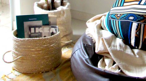 DIY cesto de sisal com cola quente