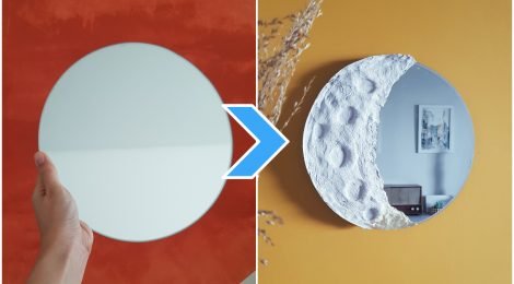 Espelho com moldura de lua DIY