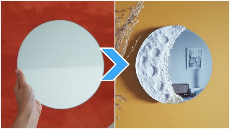 Espelho com moldura de lua DIY