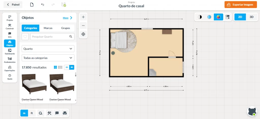 Página de projeto no site FloorPlanner.