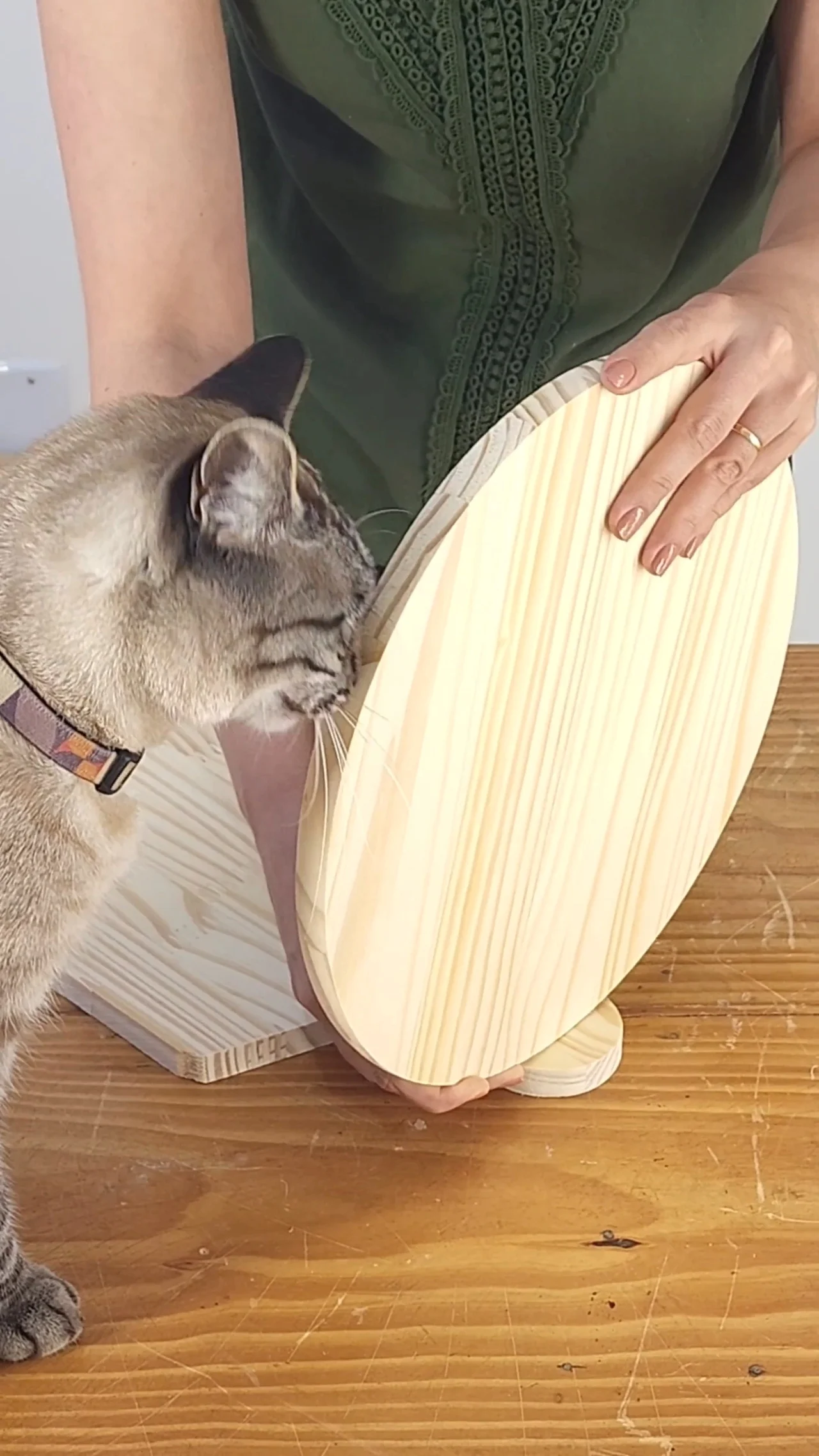 Tirando medida das tábuas de carne e redonda.