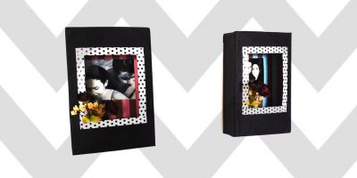 Criando em casa: porta-retrato com caixa de cereal
