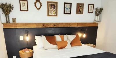 Transformação de quarto com parede preta