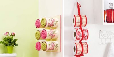 Como fazer porta toalhas e porta papel higiênico com latas