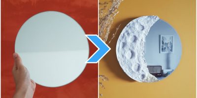 Espelho com moldura de lua DIY