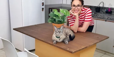 Como fazer uma ilha para cozinha com mesa de PC dos anos 2000