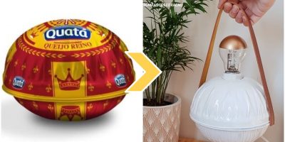 Luminária feita com lata de queijo
