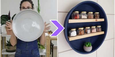 Porta-temperos feito com forma de bolo