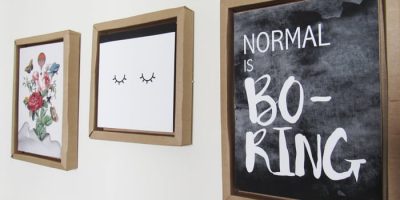 Quadros de papelão na decoração da casa